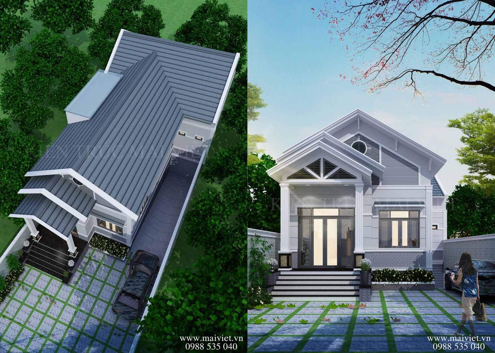 phối cảnh 3d nhà cấp 4
