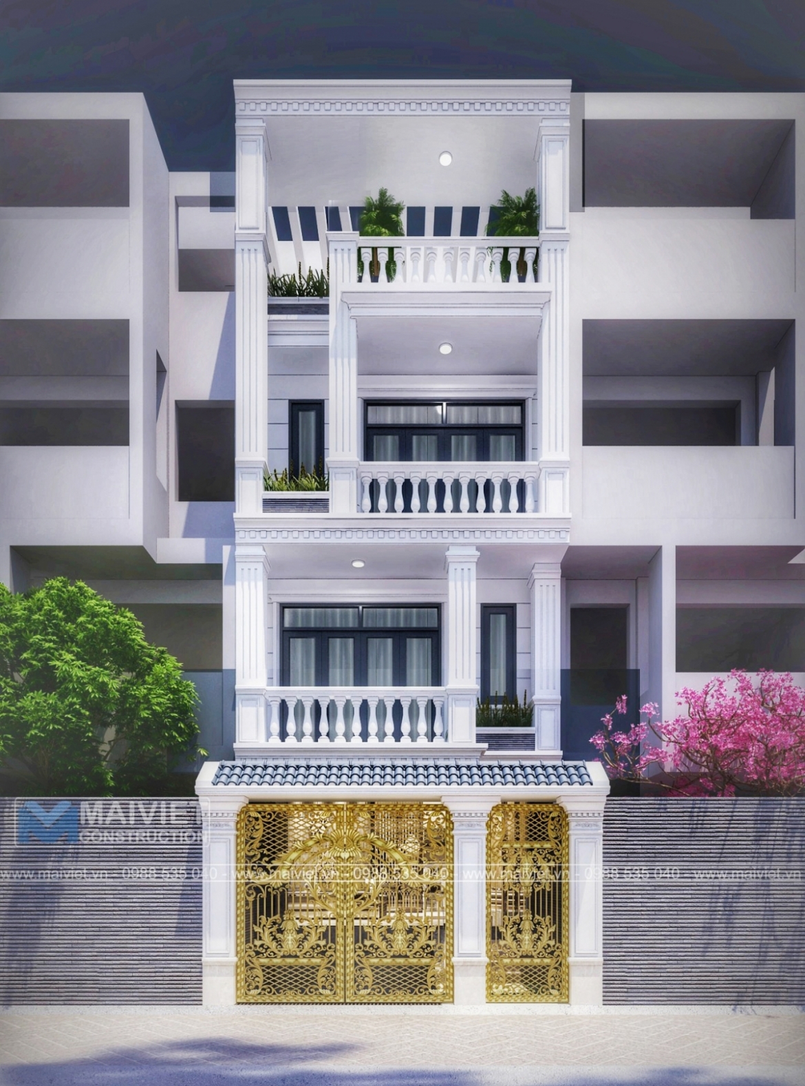 Mẫu thiết kế nhà phố 5x18m