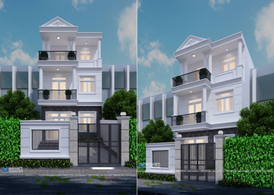 Mẫu thiết kế nhà phố cổ điển 6x14m