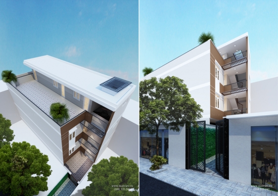 Thiết kế và thi công nhà ở kết hợp phòng cho thuê.