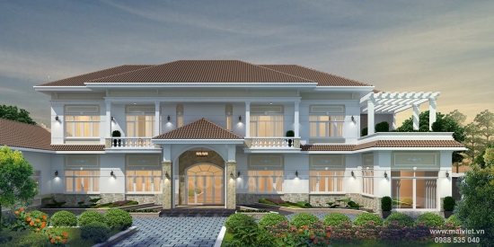 Mẫu biệt thự mái ngói