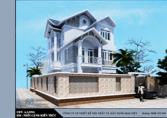 Thiết kế mẫu biệt thự hai mặt tiền. A Long PA2.