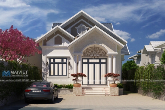 Mẫu thiết kế nhà biệt thự vườn một tầng