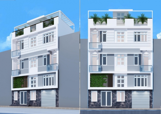 Mẫu thiết kế nhà phố mặt tiền 9m.