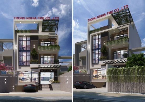 Thiết kế nhà văn phòng kết hợp với công năng nhà ở.