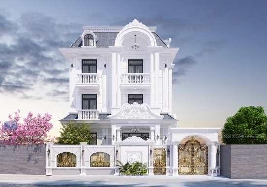 Mẫu thiết kế biệt thự vườn 10x20 phong cách cổ điển.