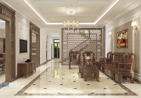 Thiết kế nội thất biệt thự cổ điền