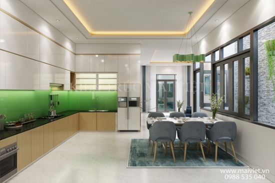 Mẫu thiết kế biệt thự một tầng.