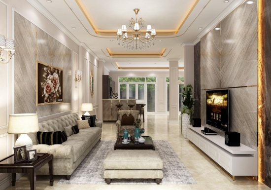 Mẫu thiết kế biệt thự phố phong cách cổ điển Pháp.
