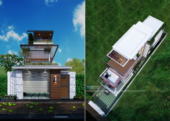 Mẫu thiết kế nhà phố 5x20m có tầng hầm